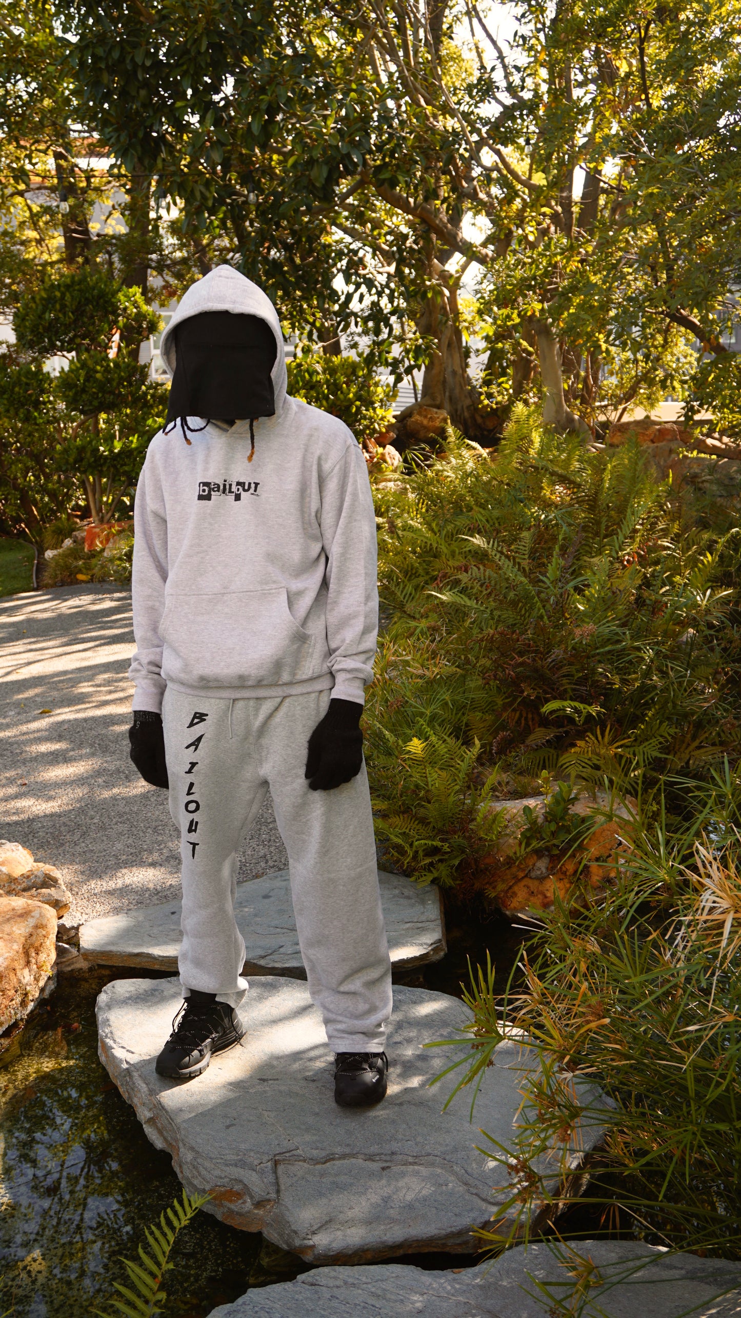 BAILOUT FONT GREY HOODIE - Bailout Grounds