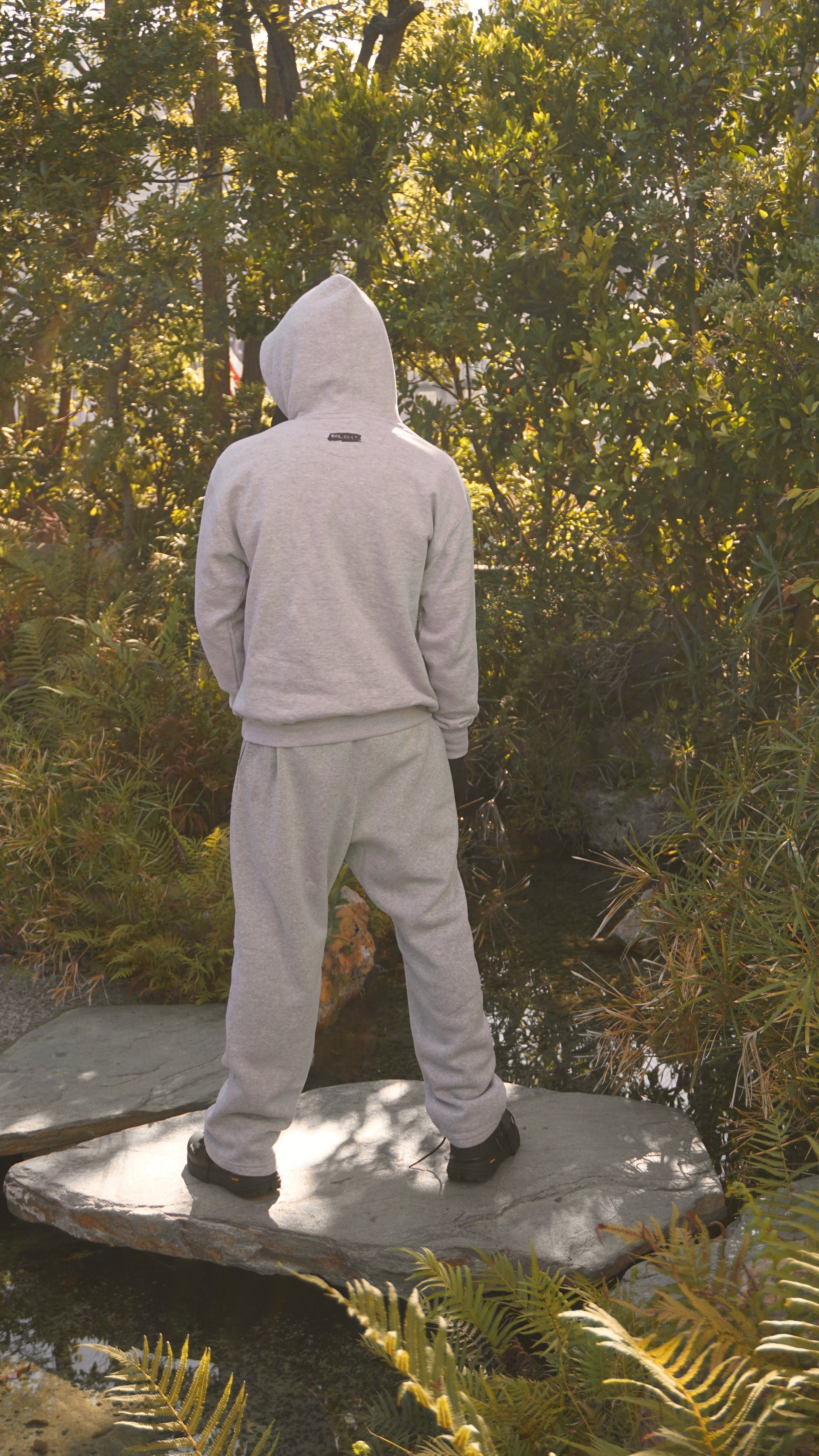 BAILOUT FONT GREY HOODIE - Bailout Grounds