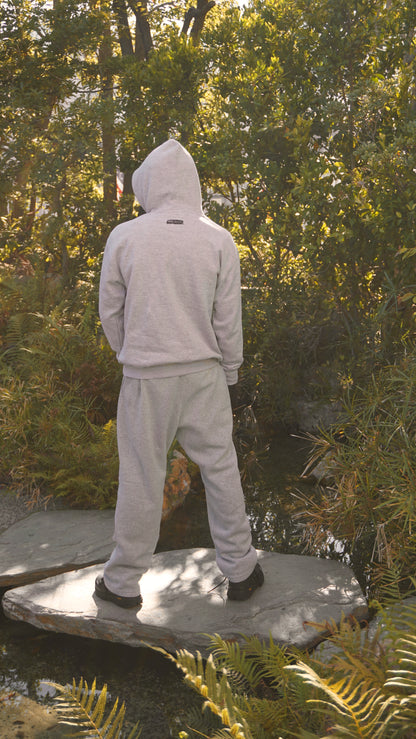 BAILOUT FONT GREY HOODIE - Bailout Grounds